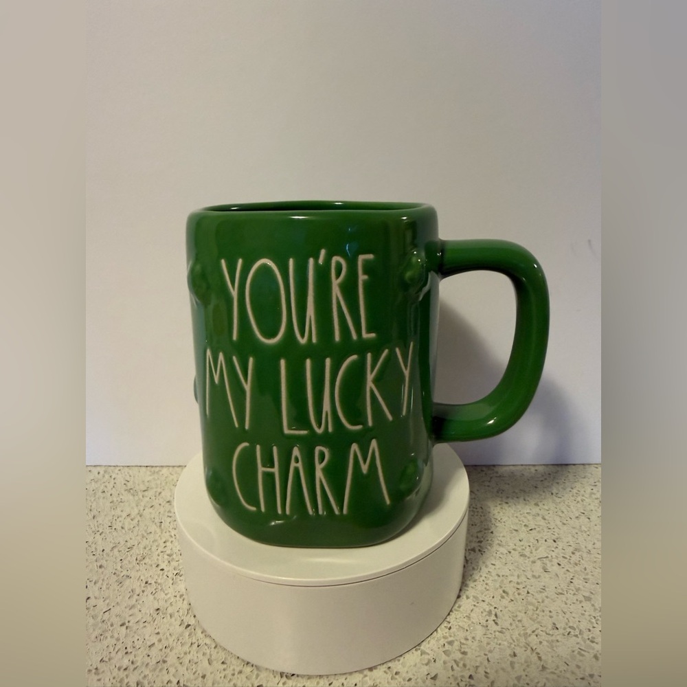 RAE DUNN Green "You're My Lucky Charm" Ceramic Mug